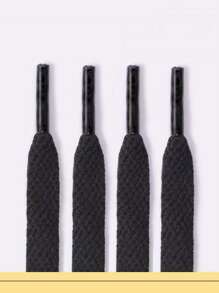 1 Pair Polyester Flat Woven Shoelaces, Colorful Flat White Sneaker Laces, Multiple Colors Available For Couples, Red & Blue, Winter Gift Ideas