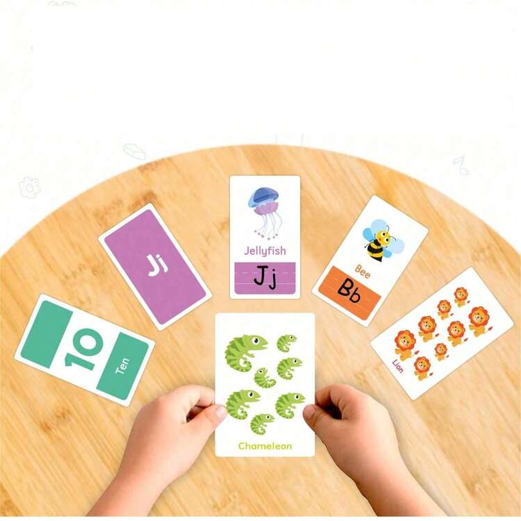 58pcs Alphabet Numbers Flash Cards For 2-4 Year Old Kids Early Education Learning Color, Number, Shape, Animal, ABC English Letters, Cardboard With Double Lamination, For Pre-School Cognitive Development Of Colors, Numbers, Animals, Enhance Cognitive Development School, Student, Stationery, School Supplies, Education Toy, Cardboard Letters, Educational, Alphabet Letter, Abc, Flash Cards, Alphabet, Abc, Flash Cards, Alphabet, Abc - Multicolor - View 4