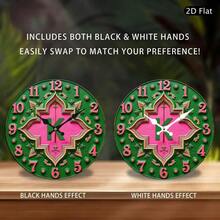 1 Piece Large 10inch Greek Alphabet Clock - Elegant Pink And Green Modern Or Traditional Decoration, Golden Hands, Silent Quartz Movement, Easy-To-Read Numerals - Suitable For Living Room, Bedroom, Office, Greek House Decoration - Battery Not Included - Ideal Gift For Capa Alpha Sorority Members, 2D Flat - 1個 - 查看 9