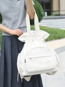 peach tree 桃树旅行背包，两用手提包和单肩包，笔记本电脑包，情侣包，防水隔层，大容量，多口袋，适合旅行、度假、健身、学校、商务、圣诞节、情人节礼物 - 白色 - 查看 12