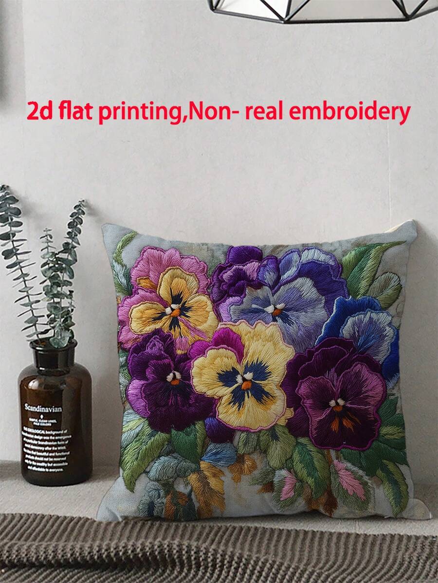 1 Vỏ gối hình học trừu tượng Bohemian, in 2D một mặt, chi tiết thêu giả, vỏ gối sofa mềm mại trang trí, thích hợp cho văn phòng, gia đình, phòng ngủ, phòng khách (không bao gồm ruột gối) - Không thêu - Nhiều kích cỡ