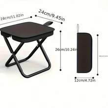 Camping Stool Collapsible Stool With Storage Bag Portable Chairs For Adults Lightweight Camping Foot Rest Loads Up To 330lb For Travel Fishing Picnic - màu đen - Xem 3