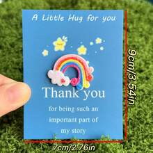 12pcs Whimsical Resin Rainbow Statue Figurines With Thank You Cards - Fantasy Theme Cute, Starfish & Cloud Charms, Pastel Colors, Invitation Pocket For Birthday, Mother's Day, Thanksgiving Gifts For Family & Friends, Gratitude Gifts | Playful Gift Item | Colorful Charms - Multicolor - View 6
