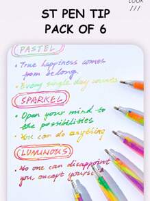 1 قطعة/6 قطع قلم جل بألوان متدرجة، (6 قطع/علبة) بألوان عشوائية، قلم دفتر بألوان متدرجة، قلم رسم غرافيتي بألوان قوس ، لمسة واحدة متعددة الألوان، قلم جل إبداعي جذاب للطلاب، قلم رسم غرافيتي DIY، قلم بألوان خاصة لبطاقات التهنئة للطلاب، مقاوم للماء وثابت اللون، كتابة سلسة، مناسب للغاية للرسم والتلوين.