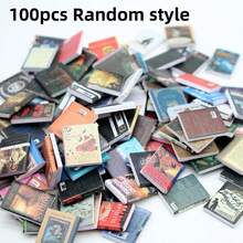 100pcs/50pcs/30pcs/20pcs/10pcs/5pcs Mixed Miniature Simulation Fixed Mini English Books, 1:12 Dollhouse Accessories, DIY Furniture Models, Decorations, Christmas Gifts, Valentine's Day Gifts, Easter Gifts, Miniature Fake English Books, Mini Bookshelf, Christmas Micro Scene Decorations And Ornaments