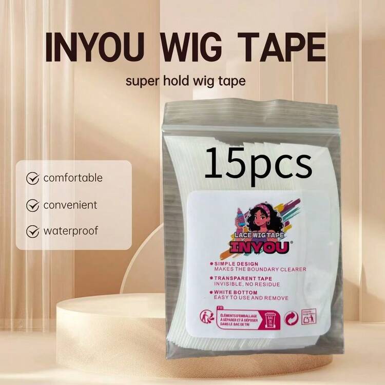 INYOU 双面假发胶带 防水蕾丝前胶带 适用于假发 强力固定透明假发胶带 适用于蕾丝假发 - 白色 - 查看 26