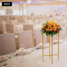 2 Pack Wedding Flower Stand Metal Display Holder For Ceremony Party Decor Centerpiece Display - Gold - View 6