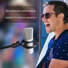 Soporte de Montaje de Choque para Micrófono de Condensador Profesional Universal Soporte de Grabación de Estudio para Clip de Micrófono de Diafragma Grande - Negro - Ver 6