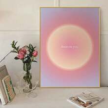 1pc Modern Manifestation Affirmation Canvas Poster - Ideal Bedroom Gift - Fall Room Decor Optional Frame ,Wall Art With Frame - Multicolor - View 8