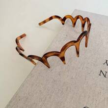 1条女士豹纹发箍 - 棕黑色动物图案防滑宽头巾，适合女士和女孩，时尚树脂发饰，可用于造型、工作、上学、化妆（豹纹发箍），女士发箍头饰发带 - 彩色 - 查看 8