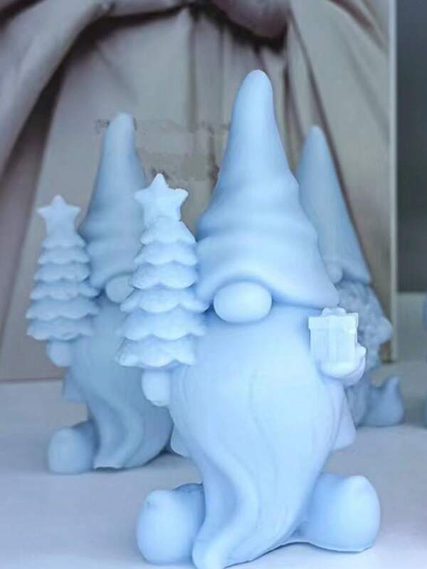 1 件圣诞小矮人硅胶蜡烛模具 DIY 蜡熔石膏模具装饰硅胶模具