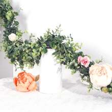 3pcs Artificial Eucalyptus Garland 3 Packs Fake Eucalyptus Greenery Garland Faux Hanging Plants Artificial Vines, 5.6 Feet/Strand For Wedding Backdrop Arch Wall Table Party Outdoor Festival Decor, Artificial Plants, Fall Decor, Wedding Decor, Wedding, Party Decor, Home Decor, Room Decor