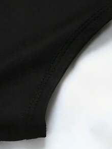 Plus Size Womens Cozy Casual Sleep Dress - Soft Slight Stretch Nightdress With I Love Sucking Big Balls (2) Print Crew Neck - Perfect For All-Season Comfortable Sleepwear - 黑色 - 查看 4