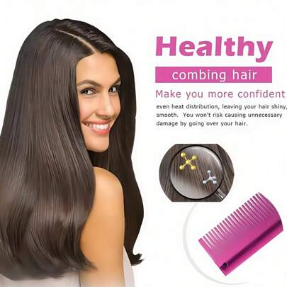 2 In 1 Electric Hot Heating Comb Hair Straightener Curler Wet Dry Hair Iron Straightening Brush Hair Styling Tool