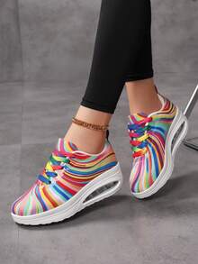 2025 Nuevas zapatillas casuales transpirables, con suela gruesa, amortiguación y absorción de impactos, zapatos de running simples