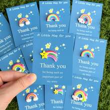 12pcs Whimsical Resin Rainbow Statue Figurines With Thank You Cards - Fantasy Theme Cute, Starfish & Cloud Charms, Pastel Colors, Invitation Pocket For Birthday, Mother's Day, Thanksgiving Gifts For Family & Friends, Gratitude Gifts | Playful Gift Item | Colorful Charms - Multicolor - View 4
