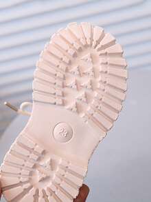 男女通用婴儿时尚靴子，休闲百搭橡胶软底系带侧拉链户外低帮踝靴 - 米色 - 查看 7