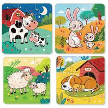 beartale 4Pcs/Box Kids Jigsaw Puzzles, Durable Paper, Cartoon Animal Pattern Puzzle Set, DIY Educational Early Learning Toy For Toddlers, Fun Preschool Activity Game, Shape Puzzle Learning, Shape Puzzle Toys, Classroom Supplies,Puzzle Books Children, Puzzle Shape, School Stationery, Back To School Gift, Kids Birthday Gift