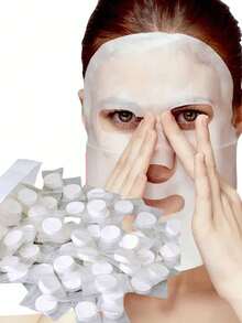 100/50/30/15 bucăți hârtie de curățare portabilă pentru măști faciale comprimate - foi de curățare comprimate nețesute, de calitate salon de înfrumusețare - alb - Vizualizare 1