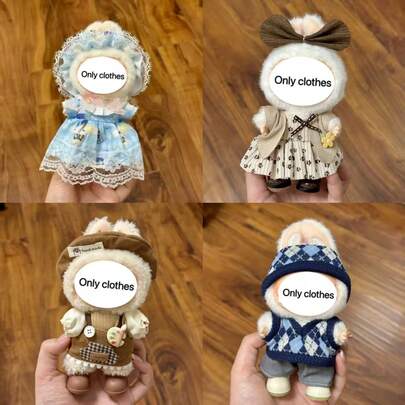 New 1 Set 15-17cm Labubu Pendant Accessories Outfit Clothes Compatible With Labubu Figurines 1st 2nd 3rd Generation, Suitable For Labubu Party And Gathering (Clothes Only, No Shoes)