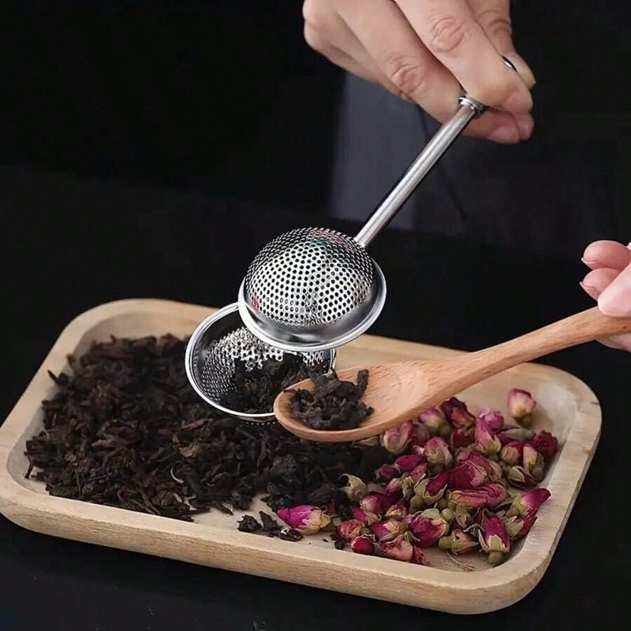 2/4-Piece Set Of 304 Stainless Steel Tea Filters, Push In Teapot Filter With Extendable Tea Separator, Suitable For Baking Powder Screens Used In Offices And Restaurants - 銀色 - 查看 1