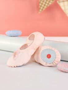 Children's Princess Ballet Shoes, Girls Indoor Soft-Soled Dance Shoes, Butterfly Embroidery Dance Shoes Yoga Shoes, Practice Shoes, Flat Slippers, Comfortable And Durable, Non-Slip - Pink - View 5