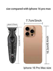 Kemei Cortadora de pelo eléctrica KM-2269 con cuchilla T de 0 mm para hombres, uso en barbería o en casa, inalámbrica, para cortar y esculpir el cabello, regalo para hombres - Negro - Ver 3