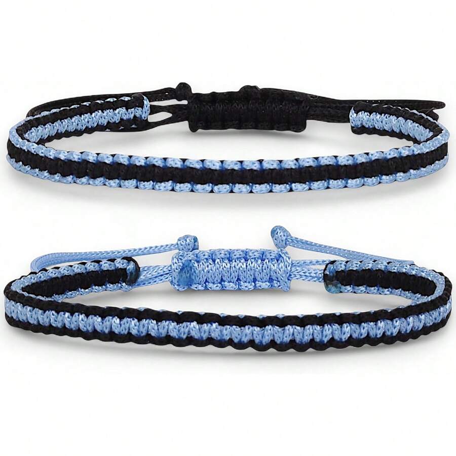 2 Pcs Pulseras de Color Rojo y Negro para Mejores Amigos y Parejas Regalo para Ella Él Cumpleaños Novio Novia Mejores Amigos Amistades - BLANCO Y NEGRO - Ver 1