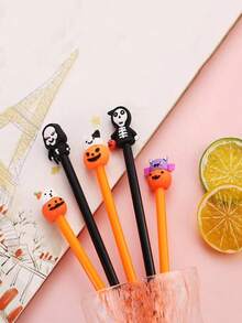 20 piezas/10 piezas/5 piezas Bolígrafos de gel con tema de Halloween, recarga de 0.5 mm, bolígrafo de gel con diseños de dibujos animados, una variedad de diseños lindos, adecuado para el hogar, la escuela, la fiesta de Halloween, regalos de Halloween, premios para estudiantes, herramientas de escritura, bolígrafos a base de agua, bolígrafos para firmar, papelería decorativa, regalos para fiestas, suministros de oficina, regalos divertidos para amigos