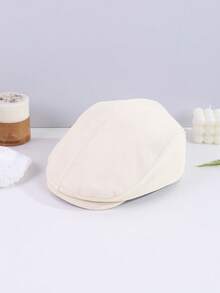 1 件女士纯色宽边时尚百搭连帽贝雷帽，适合情侣休闲日常穿着和外出秋季配饰 - 純色 - 查看 14