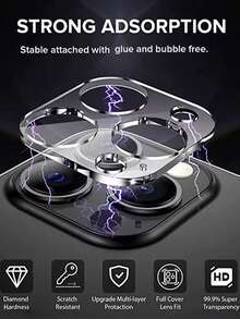 4 件全覆盖相机保护膜适用于 16 15 13 12 11 14 Pro Max Plus 手机镜头玻璃适用于 15 Pro Max 配件