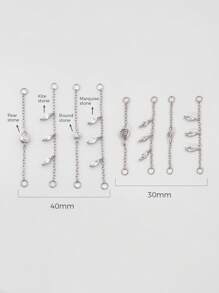 1piece 925 Sterling Silver Chain Earring Jacket Fringe Dangle Chain Charm Accessory Convertible Chain Earring Chain Attachment Chain Connector Piercing,Suitable For Women, Girls, And Men For Daily And Party Wear - Silver - View 2