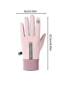 1 Pair Pink Waterproof, Windproof, Anti-Slip Touchscreen Warm Gloves, Suitable For Outdoor Activities Like Cycling, Driving, Skiing In Autumn - Pink - View 5