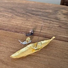 2 piezas/4 piezas Quemador de incienso con diseño de hoja y caracol, colector de cenizas, soporte para varillas de incienso, decoración para sala de meditación, yoga, hogar y oficina