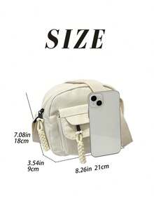 Women's Small Crossbody Bag Cute Canvas Shoulder Purse With Multi Pockets And Adjustable Strap For Daily Essentials - 米色 - 查看 7