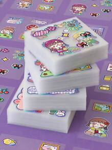 80 szt./opakowanie naklejek z brokatem w kształcie kreskówek, wodoodporny materiał PET, klej bez śladów, błyszczący wzór, nadaje się do scrapbookingu, etui na telefony, laptopów, butelek na wodę, deskorolek, bagażu, dekoracji kasków