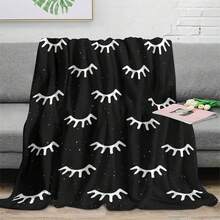 Luxurious Eyelash Print Flannel Throw Blanket - Ultra-Soft, Digital Printing, 280gsm, All-Season Comfort Polyester Blankets Great Gift For Friend, Family, Hypoallergenic Polyester For Sofa, Bed, Or Travel - Luxurious Eyelash Design|Soft Texture, Bedding Accessory | Cozy Home Decor | Hypoallergenic Fabric, Lash Print Decor - Nhiều màu 6 - Xem 1