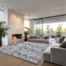 Grauer teppich wohnzimmer, ochfloriger Wohnzimmerteppich, großer Teppich zur deko wohnzimmer, superweicher und flauschiger moderner teppich schlafzimmer, plüschiger Innenteppich für die moderne Wohnraumdekoration, Ein weicher Schlafzimmerteppich ist das perfekte Geschenk zum Muttertag.