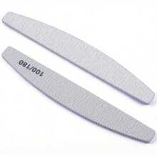 5Pcs/10Pcs Grey Nail Art File Half Moon Buffer Block Double Sided Manicure Files Sticks Nail Salon Tools