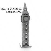 Quebra-cabeça Metálico 3D, Modelo de Montagem DIY, Quebra-cabeça de Aço Inoxidável, Modelo de Arquitetura, Sem Necessidade de Cola, Presente de Natal, Ornamento Decorativo, Estátua da Liberdade, Big Ben, Farol, Golden Gate Bridge, Torre de Pisa, Edifício Chrysler