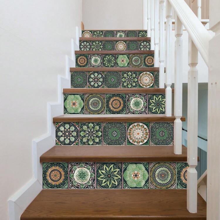 24 片波西米亚风格厨房浴室入口防水防潮墙贴防水瓷砖贴 PVC 自粘装饰贴纸墙纸墙壁装饰房间装饰壁纸贴纸墙壁卧室装饰厨房装饰家居装饰 - 彩色 - 查看 8