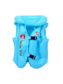 1 件充气 ABC 游泳背心，3 种颜色黄橙蓝浮力辅助游泳夹克便携式充气背心适用于游泳浮潜皮划艇桨划船和其他低冲击水上运动充气浮潜背心浮潜夹克