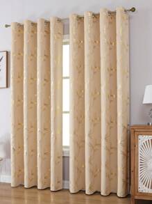 2 Stücke beige Blumen Verdunkelungsvorhänge, modernes bedrucktes 3D Blumenmuster, geeignet für Wohnzimmer, Schlafzimmer, Esszimmer Heimdekoration, Raumdekoration