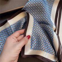 1pc Faux Silk Simple Pattern Printed 27.6in Small Square Scarf/Bandana, Versatile Waist Belt For Women, Spring/Summer/Autumn, Fashion Scarf/Neckerchief, Gift For Mom, For Dress