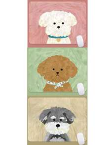 1 件橡胶简约插画狗可爱鼠标垫，防滑鼠标垫，粉色可爱贵宾犬和雪纳瑞小狗鼠标垫，办公桌垫 - 彩色 - 查看 13