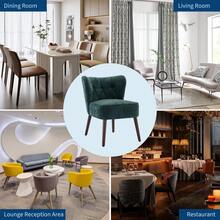 Sillones modernos de sala, sillón orejero moderno, sillas ergonómicas tapizadas con respaldo curvo y patas de madera resistentes para oficina, dormitorio y sala de lectura(1 pieza) - Verde - Ver 5