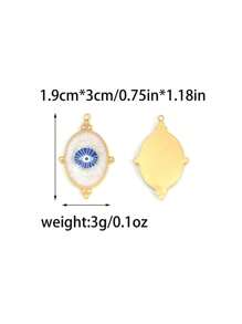 1pc/Pack 304 Stainless Steel Multi-Shape Mother Of Pearl Demon Eye Fashionable Pendant Accessories - Gold - View 10