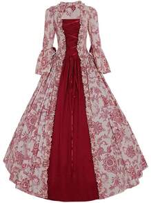 Party Limited Edition  Women's Victorian Rococo Dress Temperament Evening Dress Inspiration Maiden Horn Sleeve Costume