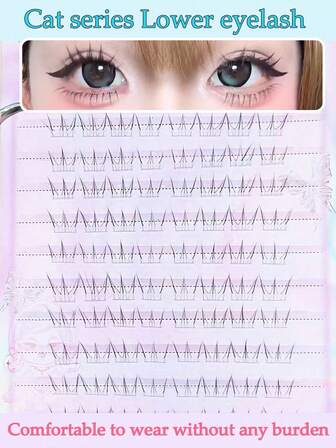 80片/包，24片/包，1片猫眼睫毛，自然蓬松，适合初学者，分段式日戴睫毛，DOUDOUTIAN