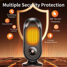 1 Aquecedor Elétrico Portátil de 1000W, Aquecedor Elétrico de Mesa, 3 Velocidades de Aquecimento, 4 Funções Temporizadas, Aquecimento Rápido para Sala de Estar, Escritório, Aquecedor para Ambiente, Dispositivo de Aquecimento Doméstico, Tamanho Compacto